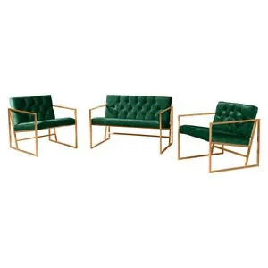 Oslo Gold - Green Green Sofa Set