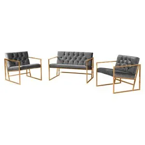 Oslo Gold - Grey Grey Sofa Set