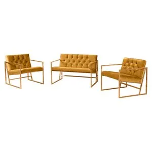 Oslo Gold - Mustard Mustard Sofa Set