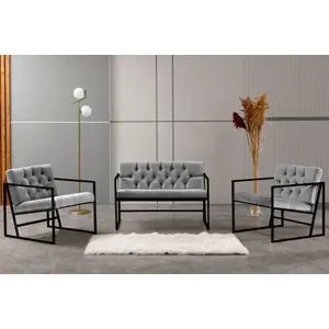 Oslo - Grey Grey Sofa Set