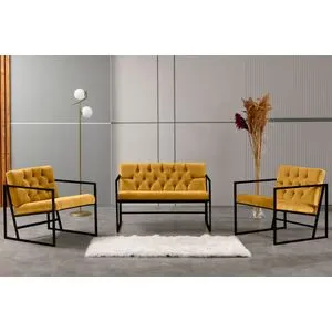 Oslo - Mustard Mustard Sofa Set