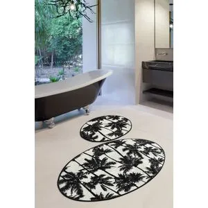 Palm Djt Multicolor Bathmat Set (2 Pieces)