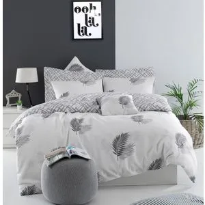 Palma Sivi Set Posteljine sa Dvostrukim Pokrivačem