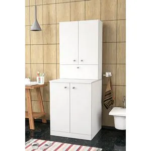 Palmira - White White Washing Machine Cabinet