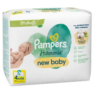 Pampers Harmonie New born Quattro  vlažne maramice 4x46 kom