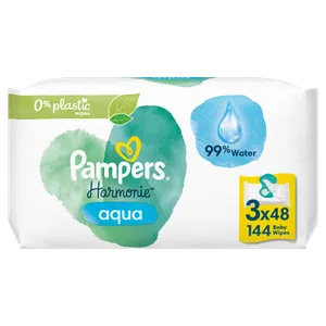 Pampers vlažne maramice  Harmonie 3x48kom Aqua Plastic free