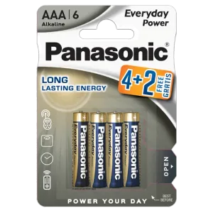Panasonic baterije LR03EPS/6BP-AAA Alkaline Everyday 6 komada