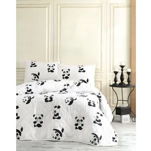 Panda Black White Dupli Prekrivač Set