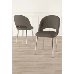 Pane - Cappuccino, Chrome Set Stolica (4 Komada)