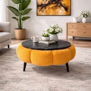 Papatya 60 - Orange, Black Marble Orange
Black Marble Coffee Table