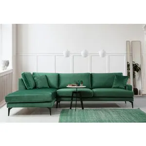 Papira Corner (CHL+3R) Green Corner Sofa