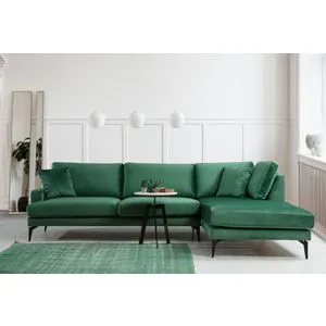 Papira Corner (L3+CHL) Green Corner Sofa