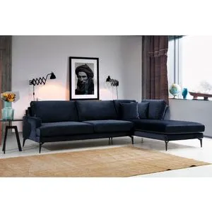 Papira Corner Right (L3+Chl) - Navy Blue Navy Blue Corner Sofa