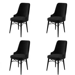 Pare - Crna Crna Stolica Set (4 Komada)