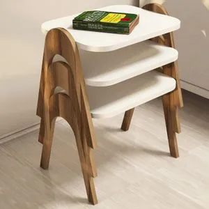 Paris - Walnut, Cream Walnut
Cream Nesting Table (3 Pieces)