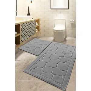 Parma - Grey Multicolor Bathmat Set (2 Pieces)