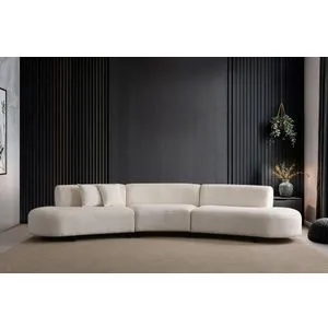 Pars Cream - U-Oblik Sofa sa Ugaonom Sekcijom