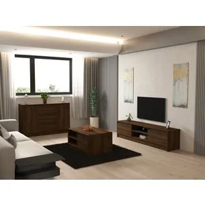 Pars - Set nameštaja za dnevnu sobu u orahu i antracitu