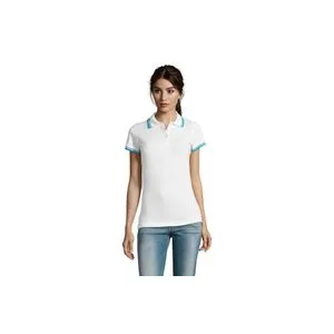 PASADENA WOMEN ženska polo majica sa kratkim rukavima - Bela/aqua, XL