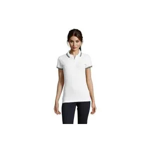 PASADENA WOMEN ženska polo majica sa kratkim rukavima - Bela/teget, XL