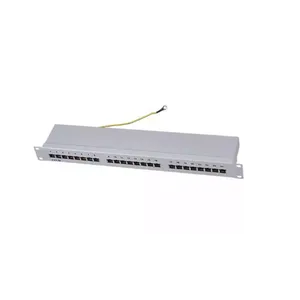 Patch panel 19/1U sa 24 RJ-45 STP kat. 6 Fully Shielded, Krone LSA, držač kablova sa zadnje CRNI