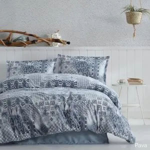 Pava v1 Plava - Super King Posteljina od Ranforce Pamuka