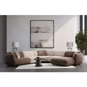 Pavia Ugaona Sofa 6 (L1,5+O1+Cx+O1+Chlr) Krem-Smeđa