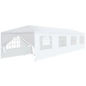 Paviljon Tenda 9x3m Bela Sa Stranicama