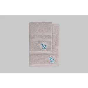 Peace - Grey Grey Hand Towel & Bath Towel Set (2 Pieces)