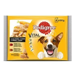 Pedigree kesice Adult, Govedina sa Jagnjetinom i Ćuretina sa Šargarepom 4x100gr