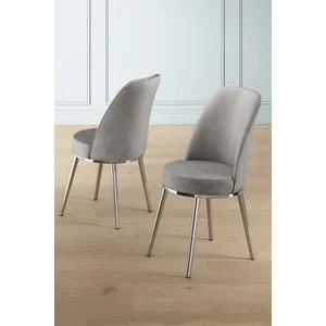 Pefa - Sivi, Hrom Sivi Set Stolica (6 Komada)