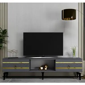 Pelin - TV Stalak u Antracitnoj i Zlatnoj Boji