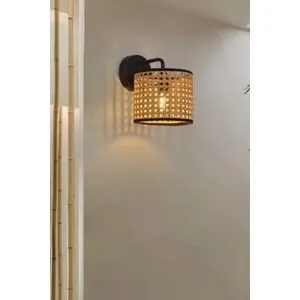 Pena Siyah Rattan Aplik Bež