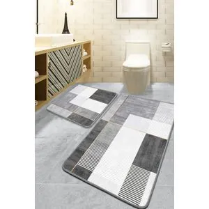 Pendor - Grey Grey Bathmat Set (2 Pieces)