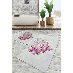 Peonia Djt Multicolor Set Tepiha za Kupatilo (2 Komada)