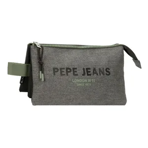 PEPE JEANS EDEMON prazna pernica sa 3 pregrade - siva