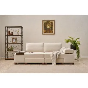 Perenna Chenille - Cream Cream 3-Seat Sofa-Bed