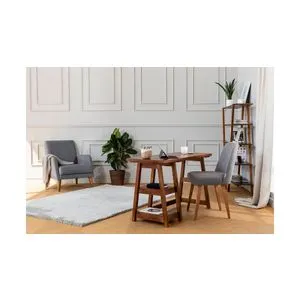 Perla - Walnut Walnut Study Desk & Bookshelf