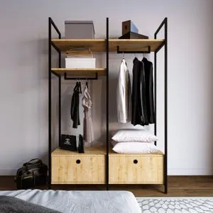 Perm - L638 Oak
Black Wardrobe