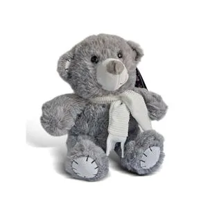 PERTINI Plišani sivi meda sa belim šalom 22cm