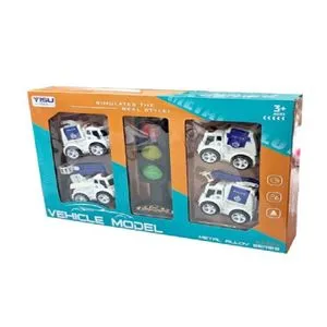 PERTINI Set 4 metalna vozila policija sa semaforom 1040532