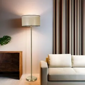 Petek Abajurlu Eskitme Lambader - Zlatna Boja