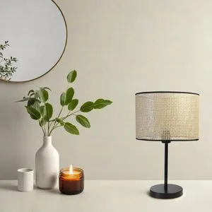 Petek Abajurlu Masa Lambası - Crna