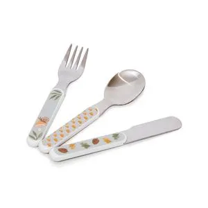 Petit Monkey Pribor za jelo set - životinje - pastelna plava