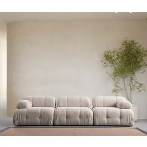 Petite 3 - Cream Cream 3-Seat Sofa