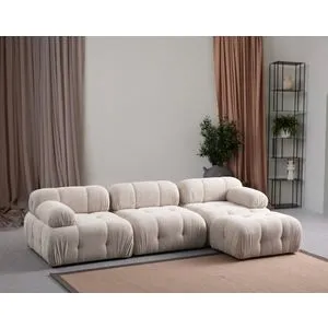 Petite 3 - Cream Cream Corner Sofa