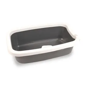 PETMAX Toalet za mačke pravougaoni sivi 58x38,5x16h