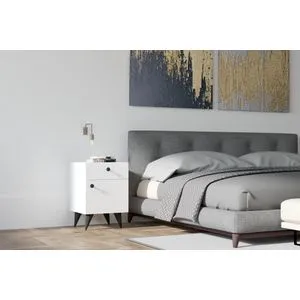 Pila - White White Nightstand