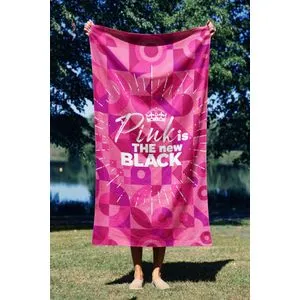 Pink is The New Black 90 Multicolor Beach Towel