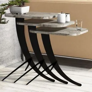 Pion - White Marble White
Black Nesting Table (3 Pieces)